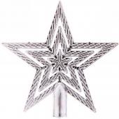 Звезда на ёлку 9,5 см "Классика" серебро
