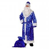 Карнавальный костюм "Дед Мороз сатин", синий, р.54-56, рост 182 см  1026139