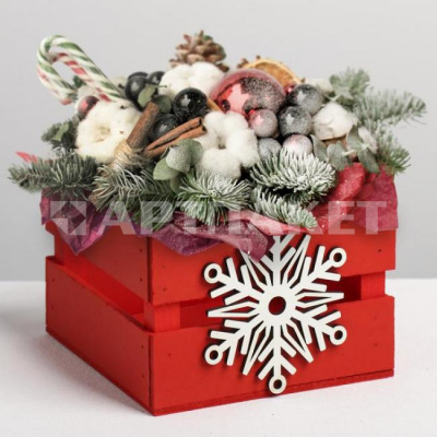 Ящик подарочный деревянный «Снежинка» 4529785