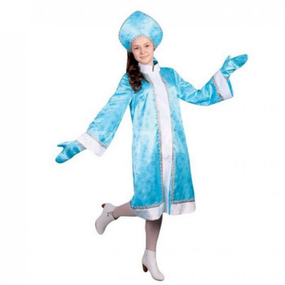 Карнавальный костюм "Снегурочка"  голубая с искрами р. 50 2638551