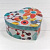 Коробка картон СЕРДЦА 15,5*12,5*6см Цветы (серый)