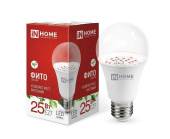 Фитолампа д/растений ASD/InHome 25W ЛОН А65 Е27 розовое свечение