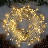 Гирлянда эл. нить 20 м, 200 LED, IP20, белый теплый, прозрачный провод 3556805