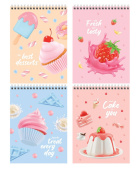 Блокнот А5 40л. на гребне "Best desserts" 
