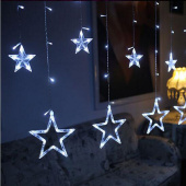Гирлянда эл. бахрома 3 м (65*40*30), белый холодный, 12 LED "Звезды"