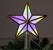 Звезда на елку пластик, 15х15 см, 10 LED, "Звезда золотистая" мультицвет 2332292