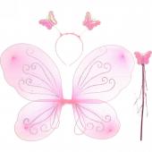 Карнавальный набор (крылья, ободок, палочка) "Фея Завиток" Розовый