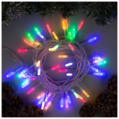 Гирлянда эл. нить 5 м, мультицвет, 50 LED прозрачный провод "Звездочка"    