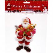 Наклейка на стекло 19*20 см "Дед Мороз с подарками", пвх
