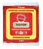 Салфетка д/уборки "Textop" 35*35 см,3 шт, 110 гр, вискозная 