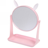 Зеркало настольное с подставкой для косметики "Beauty - Bunny", цвет розовый