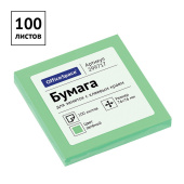 Блок самоклеящийся OfficeSpace 76*76мм, 100л, зеленый 299717 Блок самоклеящийся OfficeSpace 76*76мм, 100л, зеленый 299717