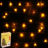 Гирлянда эл. нить 2,5 м, 24 LED, IP20, желтый, прозрачный провод 130-314