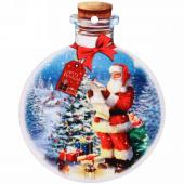 Подставка под горячее "Бутылек со счастьем" 18*23см Дед Мороз и список желаний