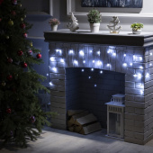 Гирлянда эл. бахрома 1,8 м (12,5*21*30*49), белый, 48 LED, IP20, черный провод 3556837