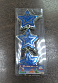 Набор игрушек елочных пластик 3 шт, 7 см, микс, "Звездочка" SD256 
