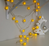 Гирлянда эл. нить, желтый, 5 м, 30 LED "Ежики" 3590695
