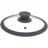 Крышка для посуды 18см серая силиконовая ручка Крышка для посуды 18см серая силиконовая ручка