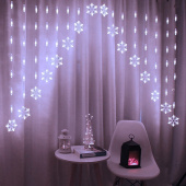 Гирлянда эл. бахрома 2,5 м (100*10), белый, 136 LED "Снежинка"