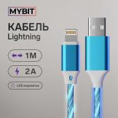 Кабель Lightning - USB, LED подсветка 1 м, микс 7129828