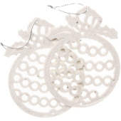 Подвески в блестках "Шар нарядный" 10см (набор 2шт), розовый/шампань Подвески в блестках "Шар нарядный" 10см (набор 2шт), розовый/шампань