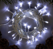 Гирлянда эл. нить 5 м, белый, 50 LED, белый провод 3556772