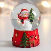Сувенир водяной шар "Снеговик с ёлочкой" 
