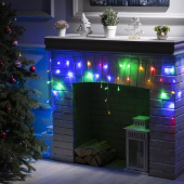 Гирлянда эл. бахрома 3 м (13*23*33*50), мультицвет, 80 LED, IP20, прозрачный провод 3556844