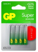 Элемент питания GP Super G-TECH 24A LR03/286/AAA BL3+1