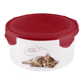 Контейнер д/корма и лакомств LUCKY PET 0,55л кошки Бордовый