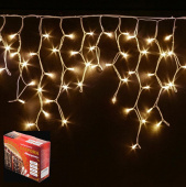 Гирлянда эл. бахрома 1,5 м (50*30), 48 LED, IP20, "Мерцание" белый теплый, прозрачный провод 725-016