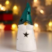Сувенир световой "Дедушка Мороз, зелёный колпак, золотой нос, звёзды" 6494468