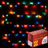 Гирлянда эл. нить 4,2 м, 100 LED, IP20, мультицвет, черный провод