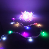 Гирлянда эл. нить 9,5 м, 100 LED, IP20, "Bright light" мультицвет, прозрачный провод 725-0042
