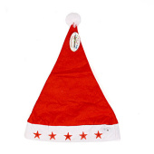 Колпак новогодний Деда Мороза светодиодный "Звезды" 28*39см 504-10
