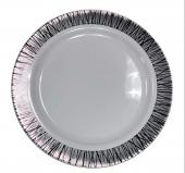 Набор тарелок пласт. белая 18см серебро 6шт.