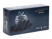 Перчатки нитрил, неопудренные, нестерильные, черные, р-р L, "Benovy", 50 пар/кор