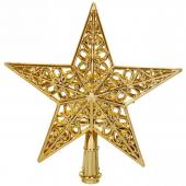Звезда на ёлку "Зимний узор" 20 см золото