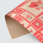 Бумага упаковочная крафтовая «Почтовые марки», 50 × 70 см   4580642