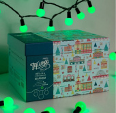 Гирлянда эл. д/улицы нить 10 м, 100 LED, IP44, "Шарики", зеленый, черный провод 185541