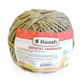 Шпагат льняной 50 м, d 1,4 мм, 1250 текс, "Komfi" бурый HRL050T