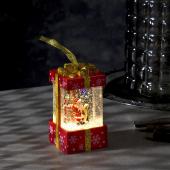 Фигура световая "Подарок красный" 11.5x6.3 см, блестки, Т/БЕЛЫЙ 7599719