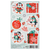 Набор наклеек интерьерных картон, 10х16 см, "Новогодние - 6", полноцвет 10112526
