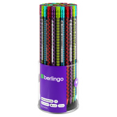 Карандаш ч/г Berlingo "Squares" с ластиком, заточен., ассорти