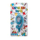 Свеча д/торта Цифра 9 Грация бирюза