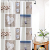 Штора для ванной 180х180 "Селфи" EVA Сердечки