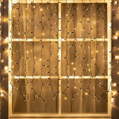 Гирлянда эл. д/улицы бахрома 2х1,5 м, 360 LED, IP65, белый теплый, черный провод 3584260