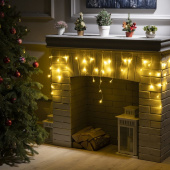 Гирлянда эл. бахрома 1,8 м (12,5*21*30*49), белый теплый, 48 LED, IP20, прозрачный провод 3556830 