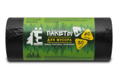 Мешок ПНД д/мусора, 58х68 см (60 л), 6 мкм, 50 шт, рулон "Эконом", черный, ППК
