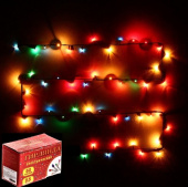 Гирлянда эл. нить 2,5 м, 50 LED, IP20, мультицвет, черный провод 183-978